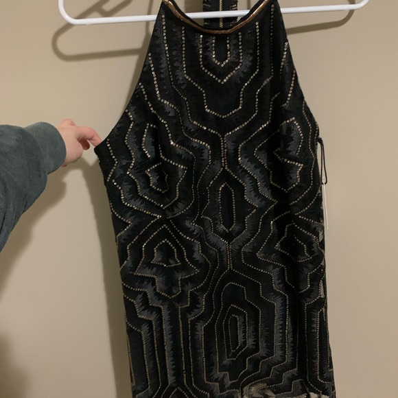 Saylor Sequined Mini Dress in black and gold - Picture 4 of 4